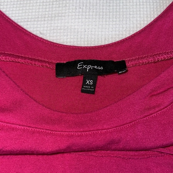 EXPRESS RUFFLE SLEEVELESS HOT PINK DRESS SIZE XS - Picture 3 of 8